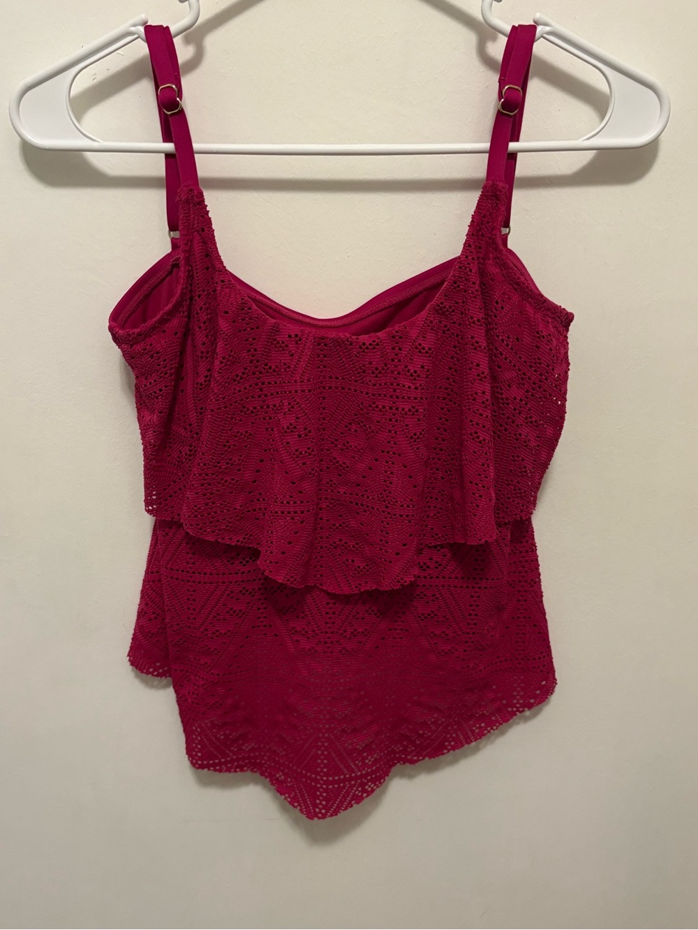 Liz Claiborne Layered Lace Camisole - Fuchsia